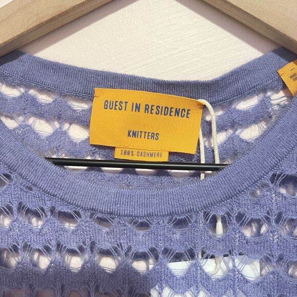 NWT Guest In Residence Gigi Hadid Seashell Tunic in Purple 100% Cashmere Medium - Picture 6 of 13